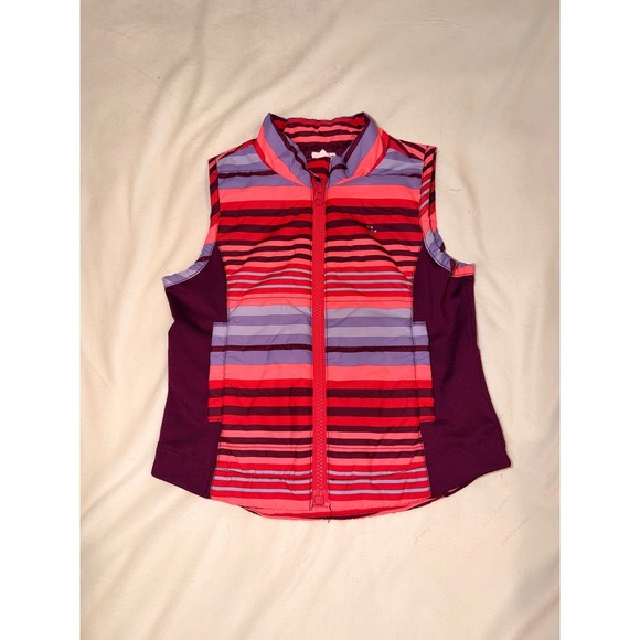 Gymboree Other - Gymgo Gymboree Kids XS 3-4 Puffer Vest Pink Purple Striped Full Zip Activewear